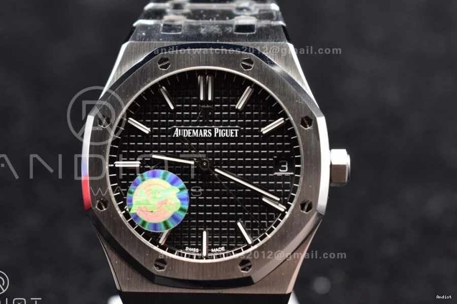 SS Oak SS Best Bracelet 1:1 A4302 Edition 15500 APSF Dial Textured Clone 41mm on Super Royal Black 0125